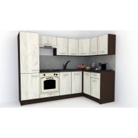 Bucatarie de Colt GENA NEW 1 DR. 140-250, Cu Corp de Cuptor, Wenge / Decor K001